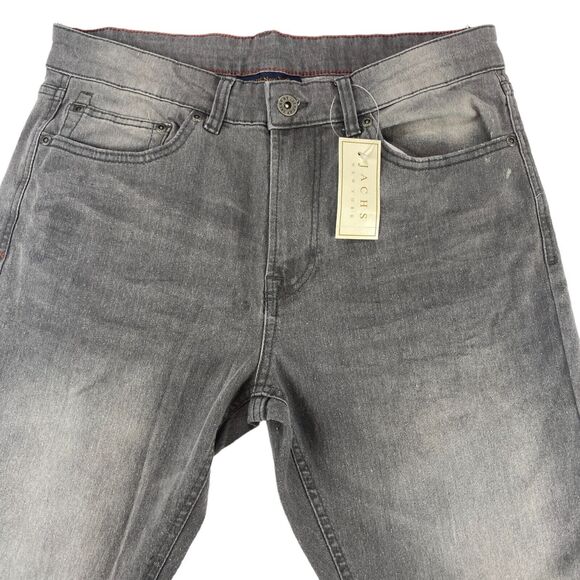 JACHS New York Jeans Mens 31x30 Gray Denim Mid Rise Stretch Slim Straight Fit - Picture 13 of 15